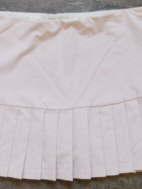Tory Burch Pleated-Hem Tennis / Athletic Skirt Cotton Pink Sz Lg